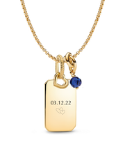 September Engravable Dangle Charm Necklace Set