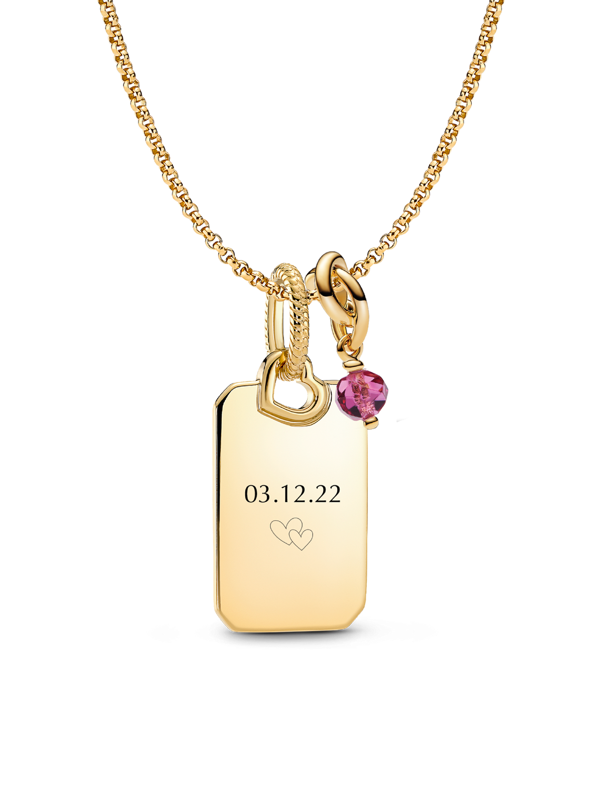 October Engravable Dangle Charm Necklace Set