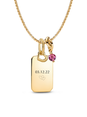 October Engravable Dangle Charm Necklace Set