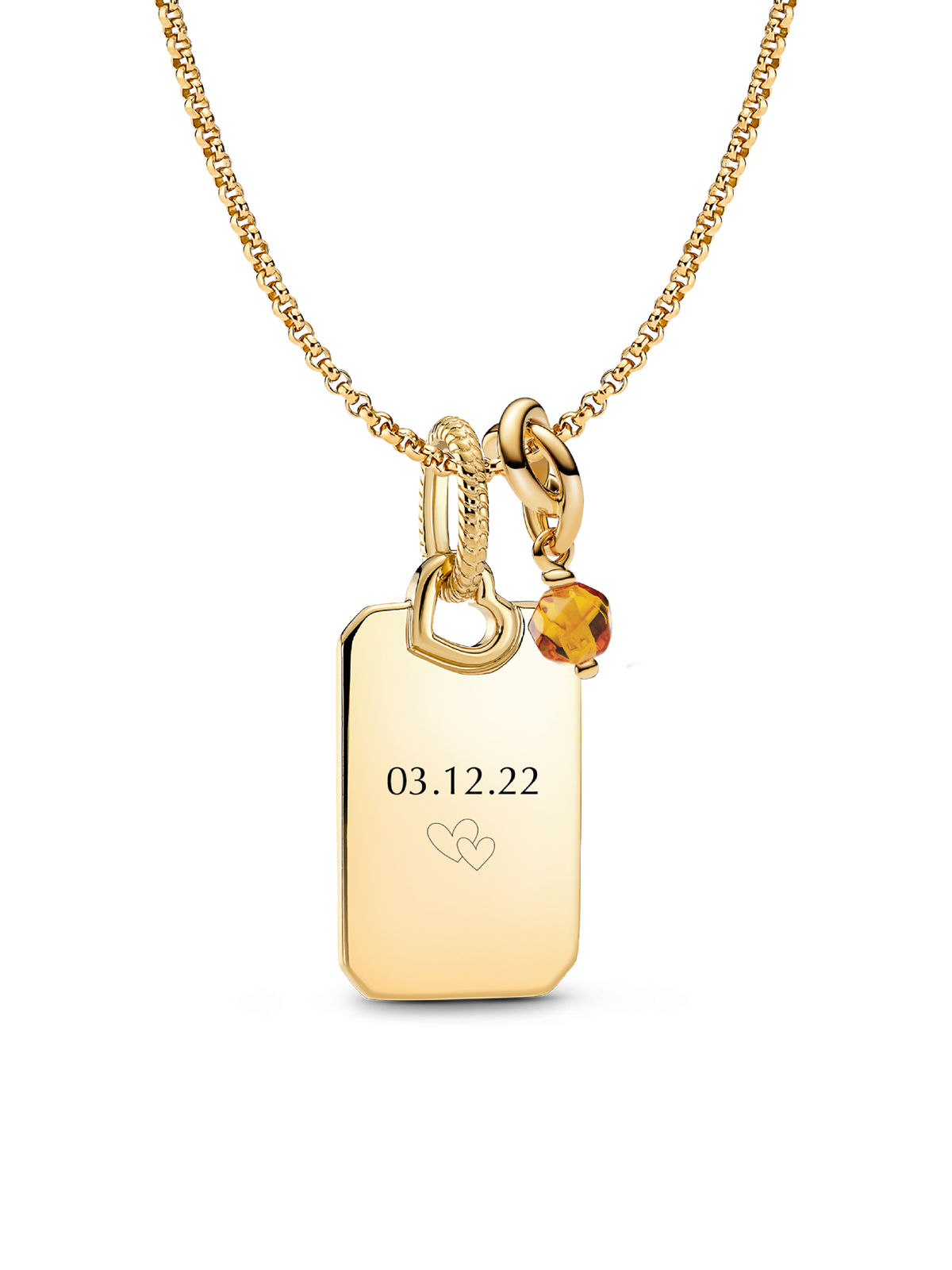 November Engravable Dangle Charm Necklace Set