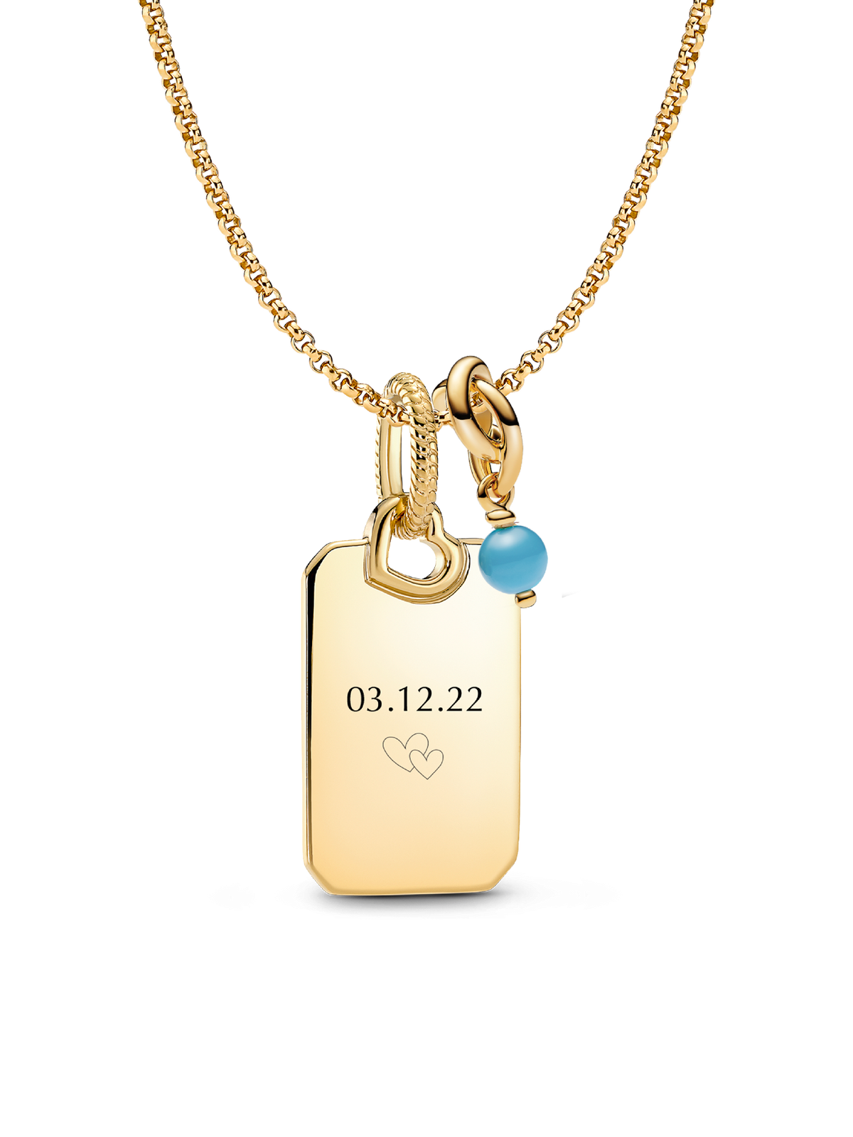 December Engravable Dangle Charm Necklace Set