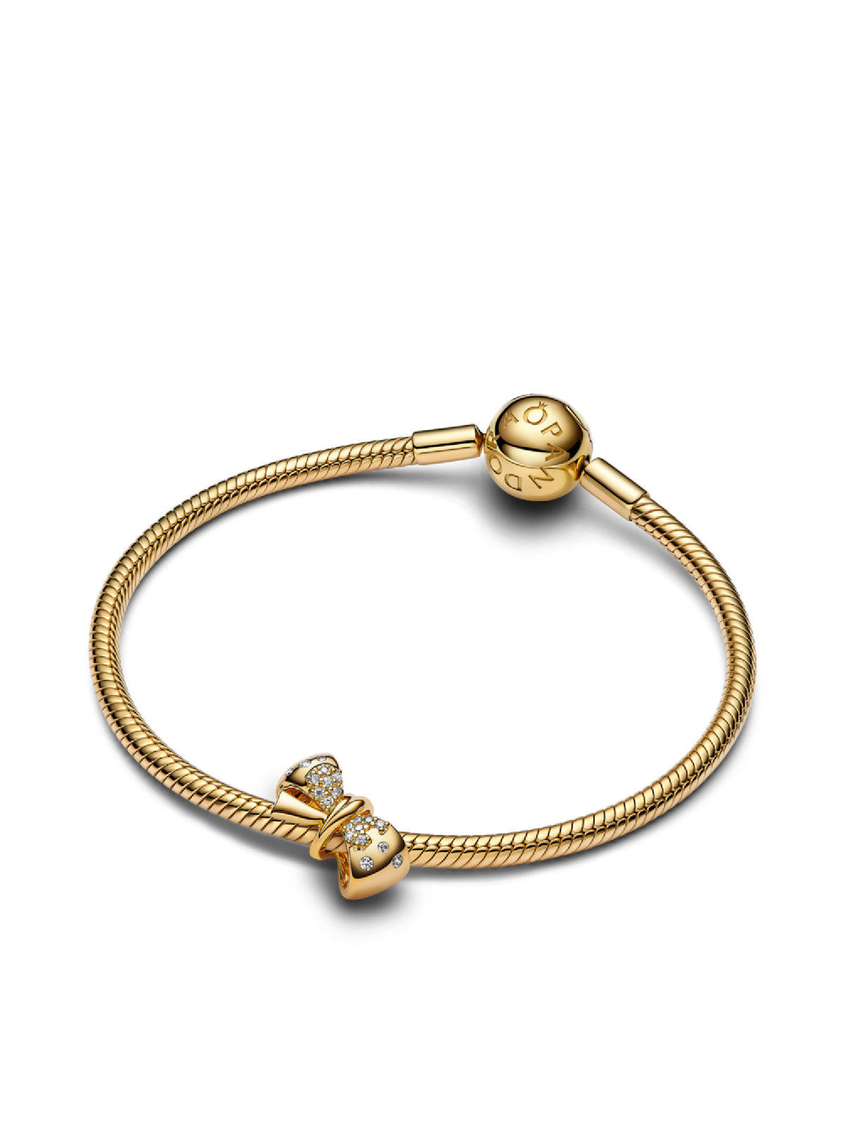 Gold Sparkling Bow Bracelet Set