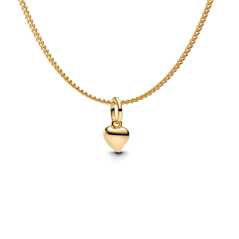 Mini Golden Heart Charm Necklace Set