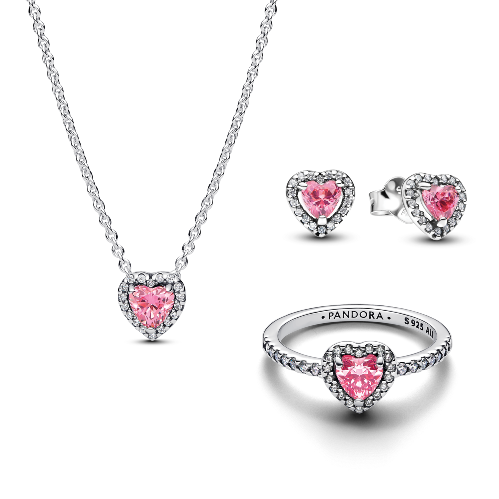 Pink Hearts Jewelry Set