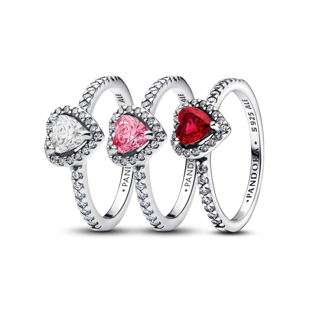 Elevated Hearts Ring Set