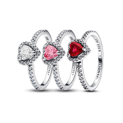 Elevated Hearts Ring Set