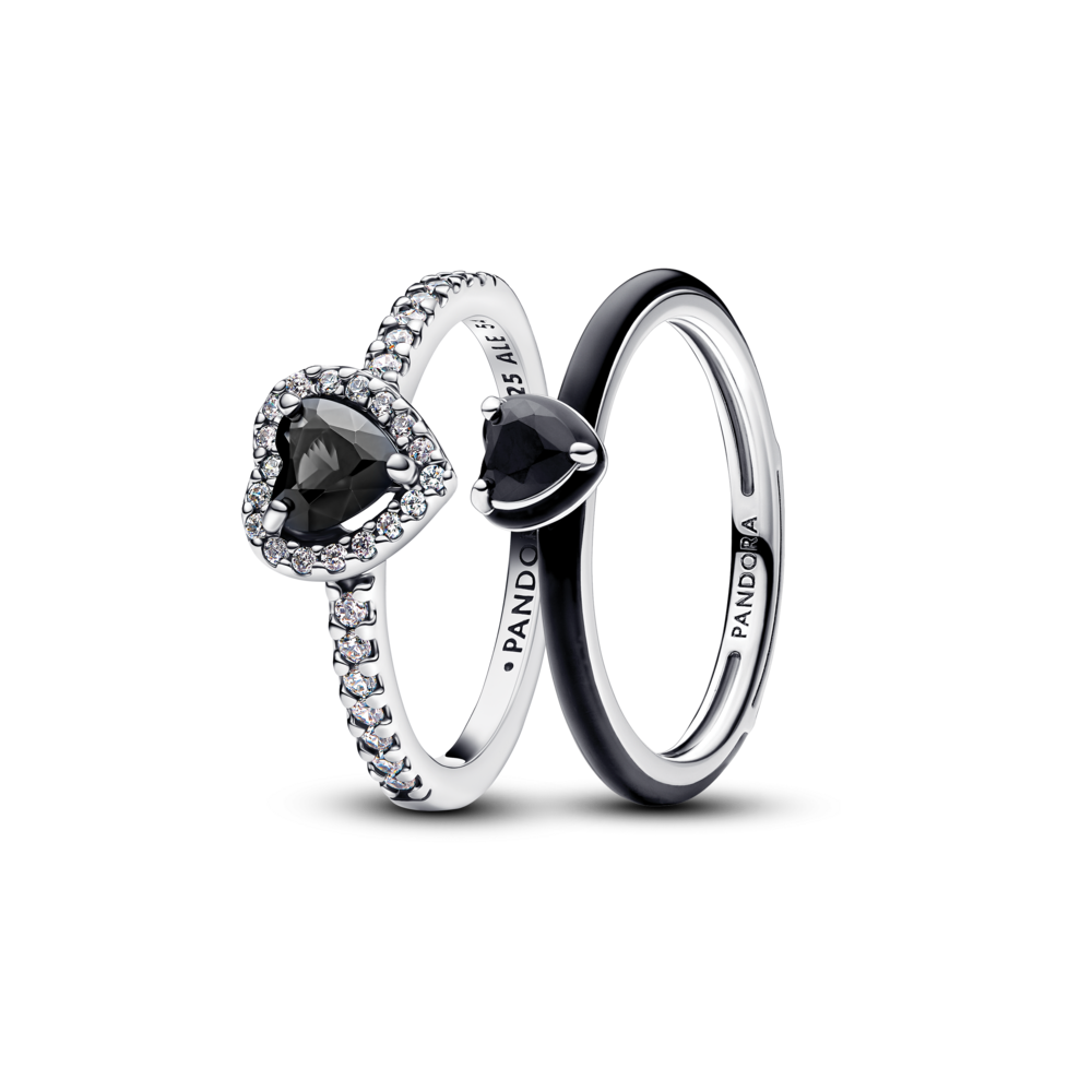 Black Hearts Ring Set