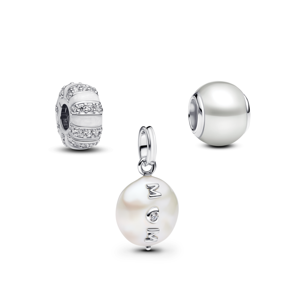 Silver Pearlescent Charm Trio