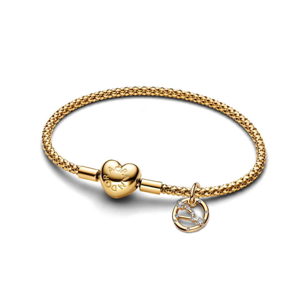 Taurus Zodiac Dangle Charm Studded Bracelet Set