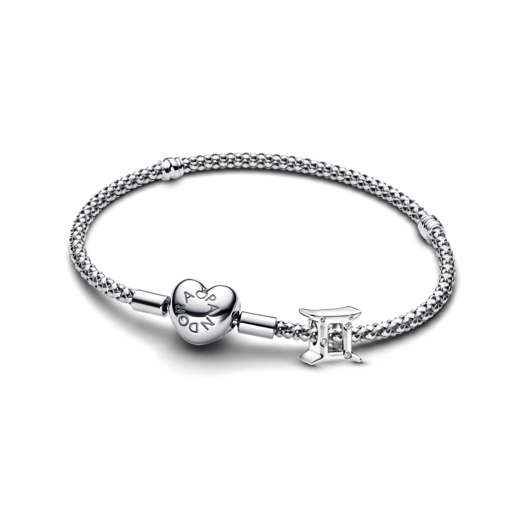 Gemini Zodiac Charm Studded Bracelet Set