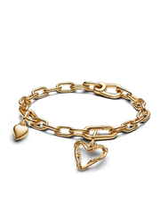 Golden Barbed Wire Heart Bracelet Set