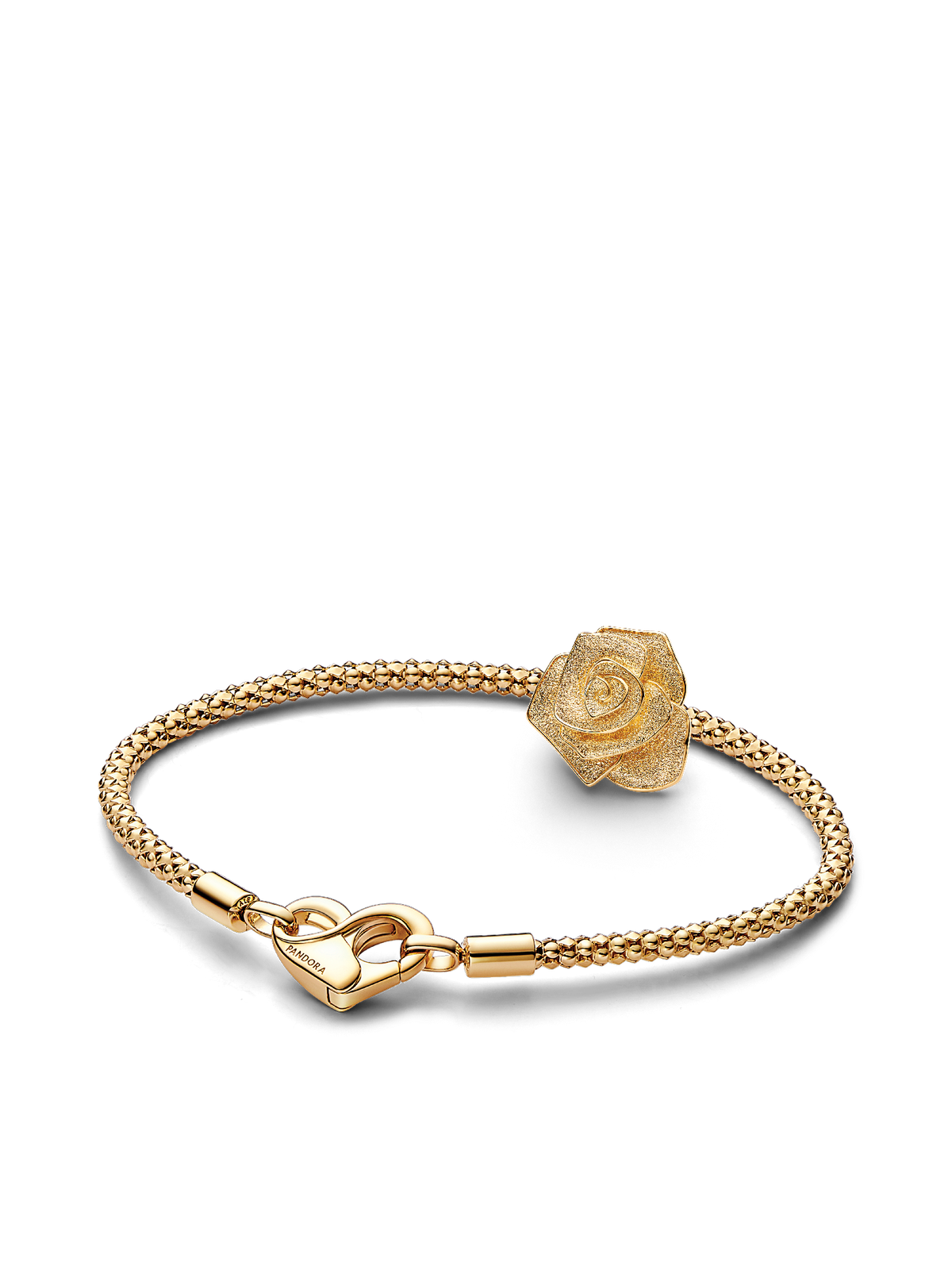 Golden Rose in Bloom Charm Bracelet Set
