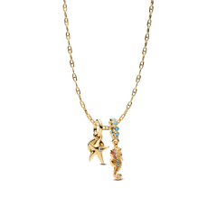 Seahorse and Starfish Charm Necklace