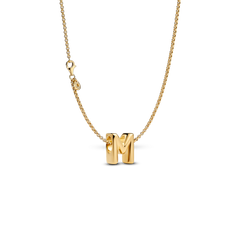 Letter M Charm Necklace