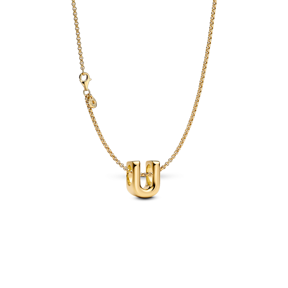 Letter U Charm Necklace
