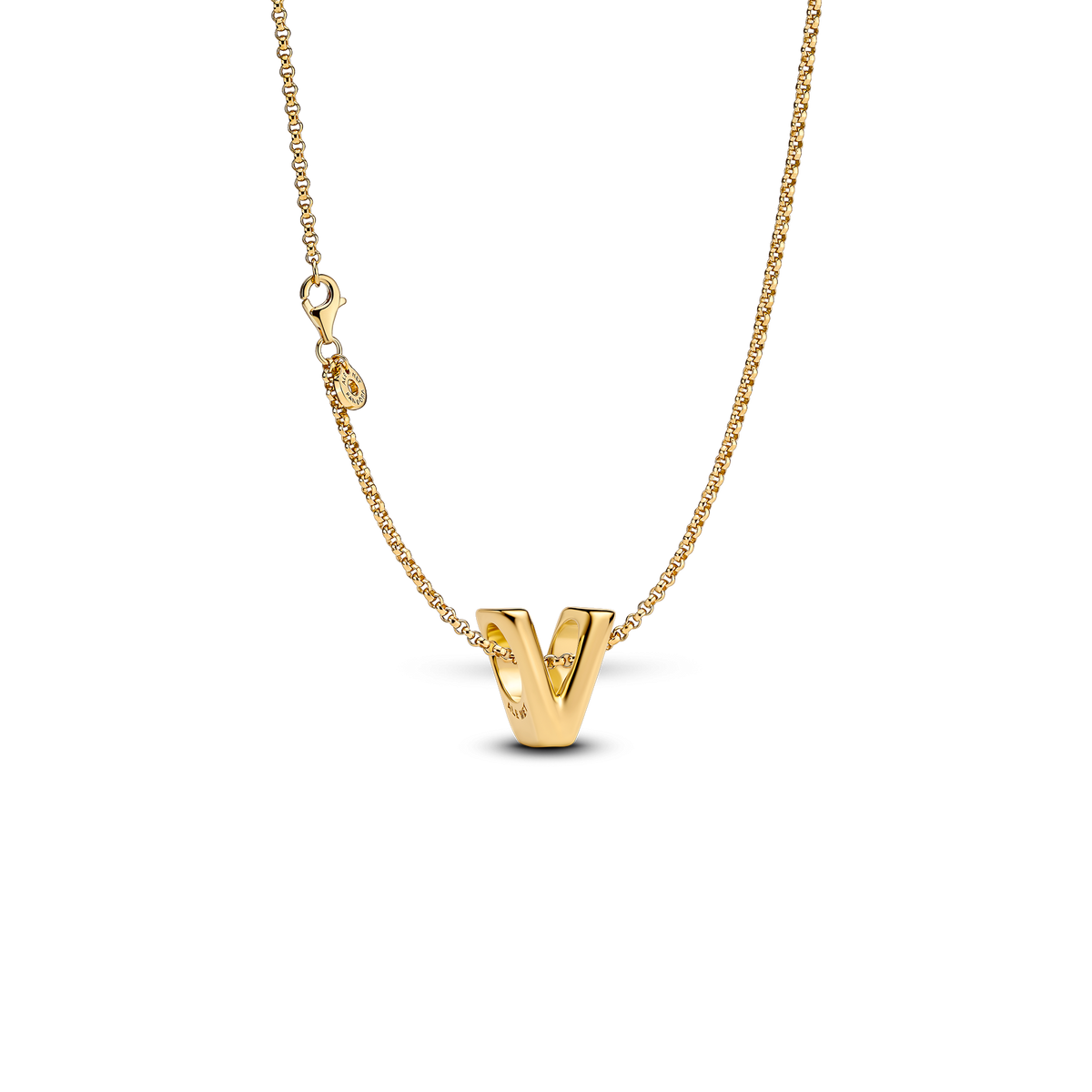 Letter V Charm Necklace