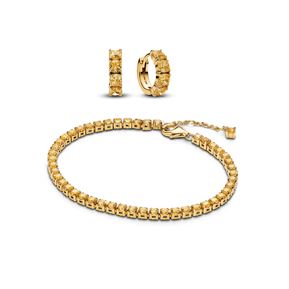 Sparkling Yellow Bracelet and Earring Set