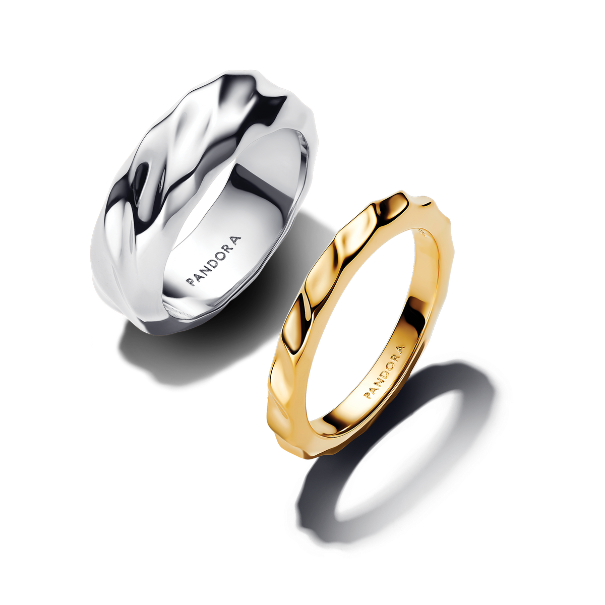 Two-Tone Ripple Effect Ring Set