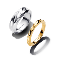 Two-Tone Ripple Effect Ring Set