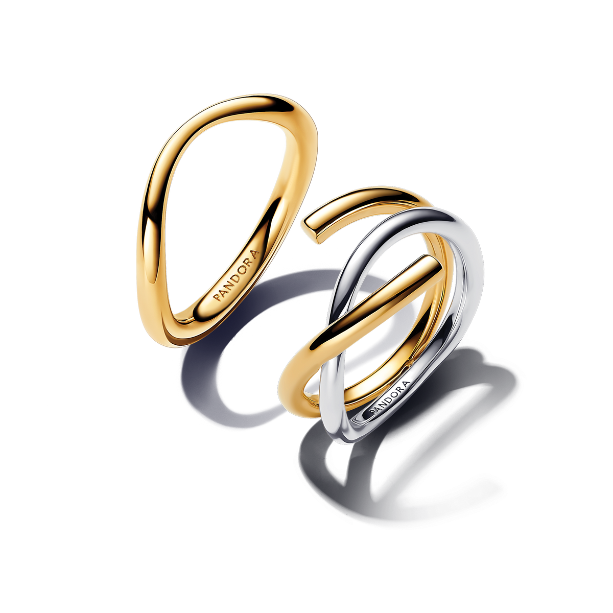 Two-Tone Intertwined Ring Set