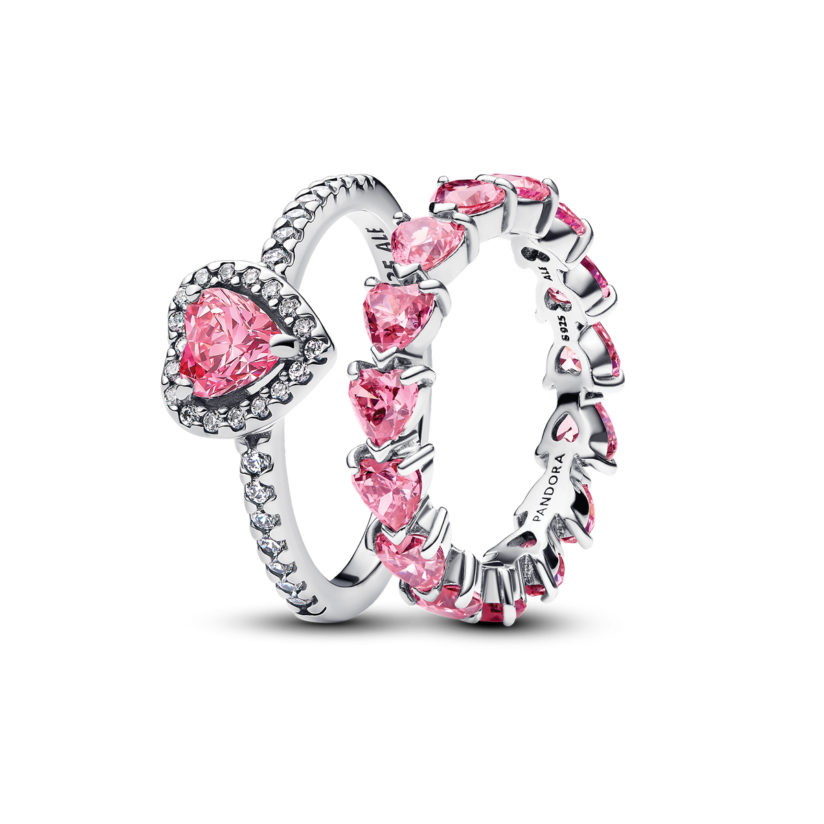 Pink Heart to Hearts Ring Set