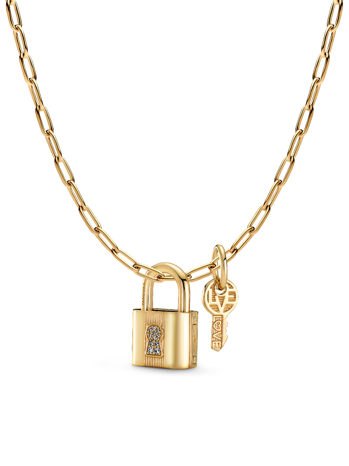 Lara’s Lock & Key Charm Necklace Set - 14k Gold-plated unique metal blend