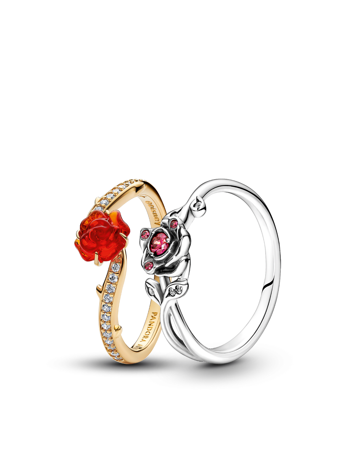 Two-Tone Beauty and the Beast Ring Set