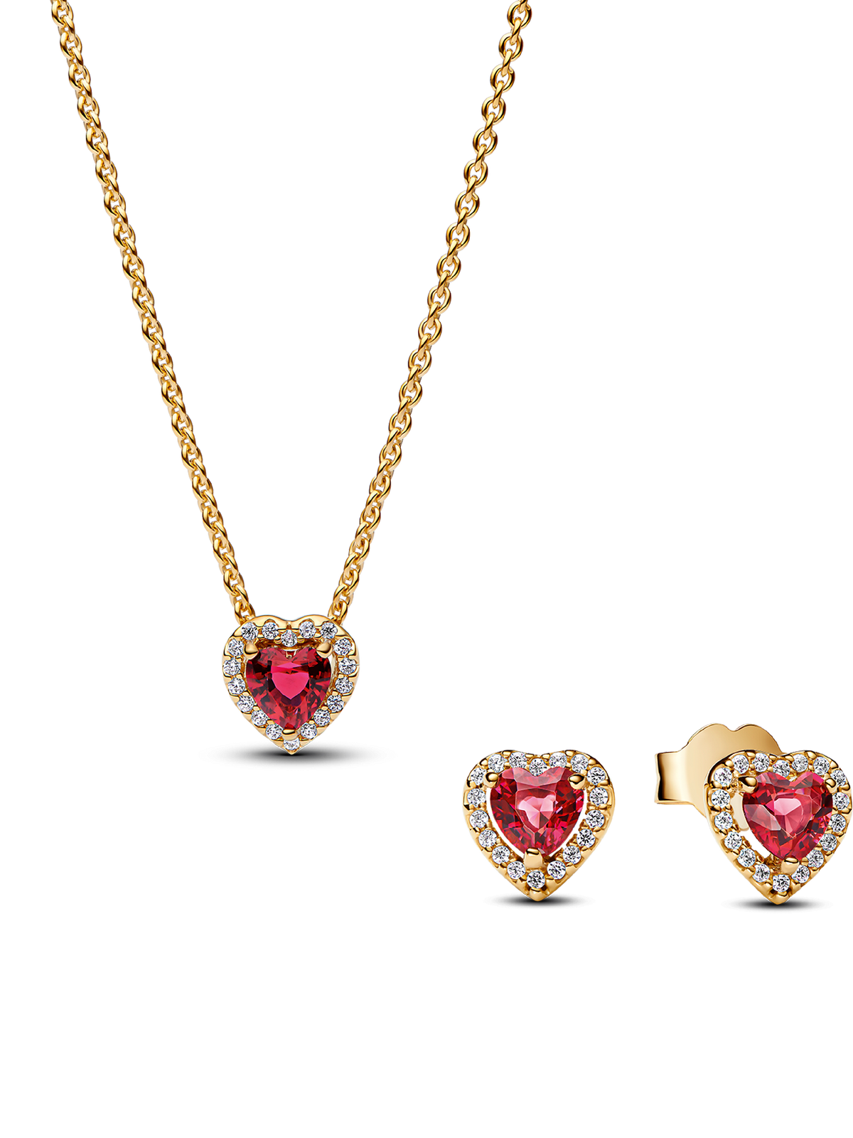 Red Heart Necklace and earring set