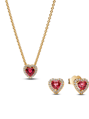 Red Heart Necklace and earring set