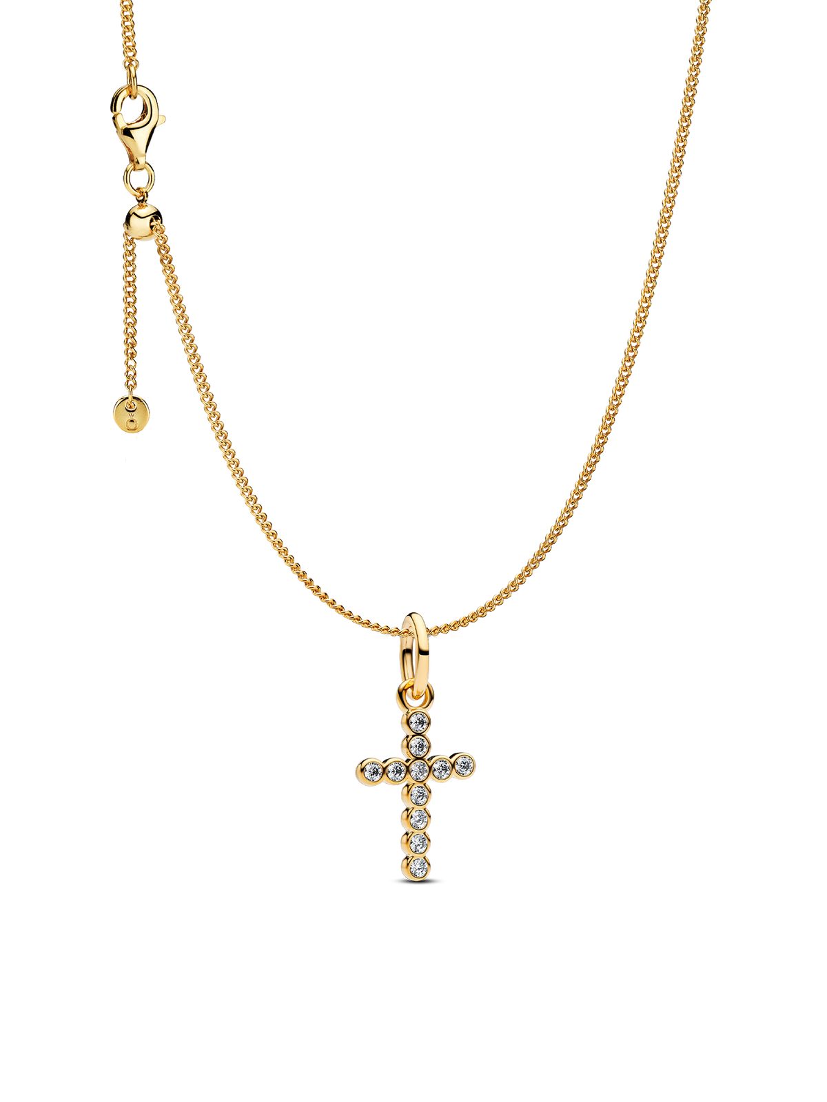 Round Bezel Cross Necklace Set