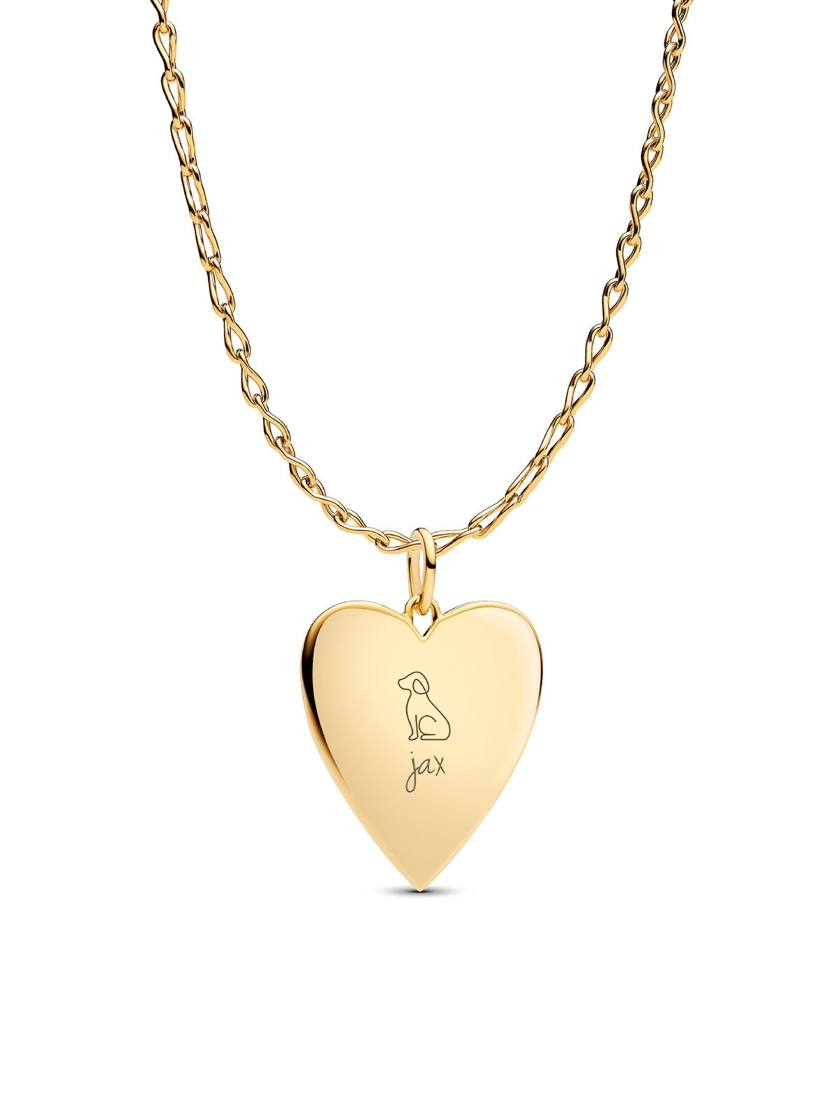 Engravable Oversized Heart Tag Pendant Necklace