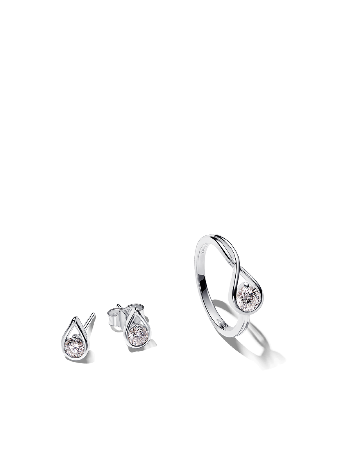 Pandora Infinite Lab-grown Diamond Ring and Earrings Set 1 ct tw Sterling Silver