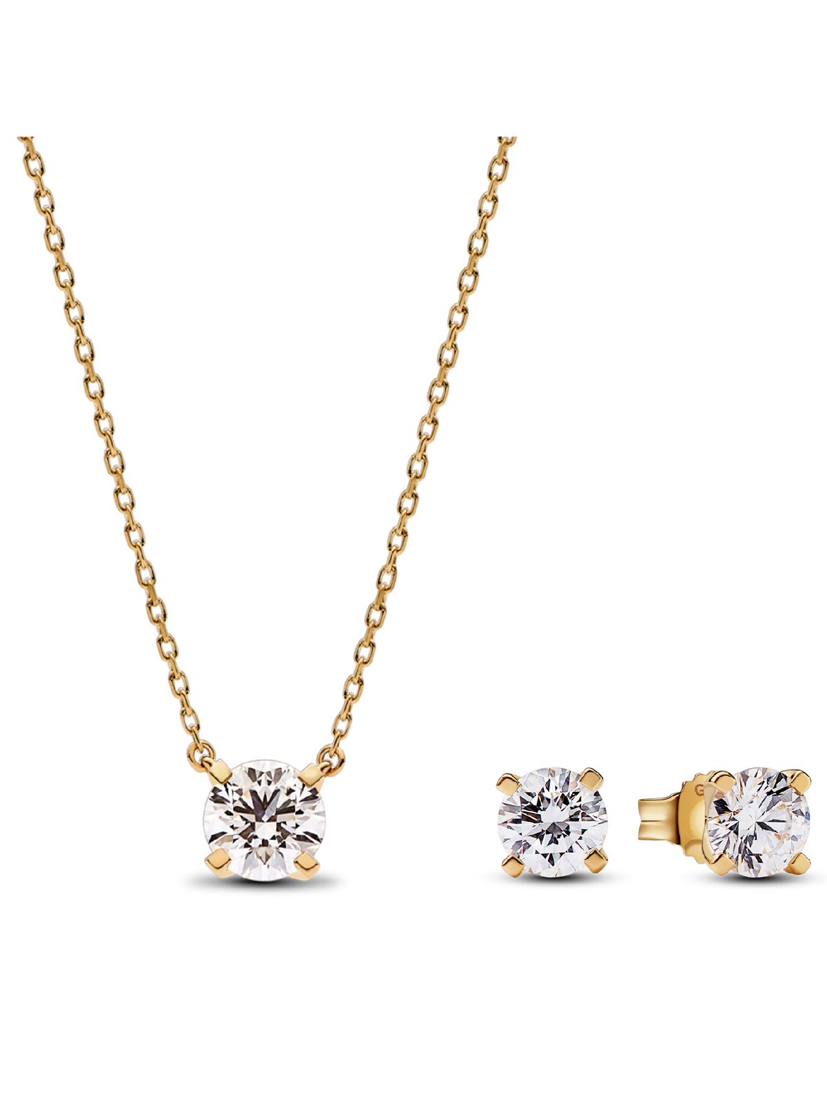 Pandora Era Lab-grown Diamond Pendant Necklace and Earring Set 2.00 carat tw 14k Gold