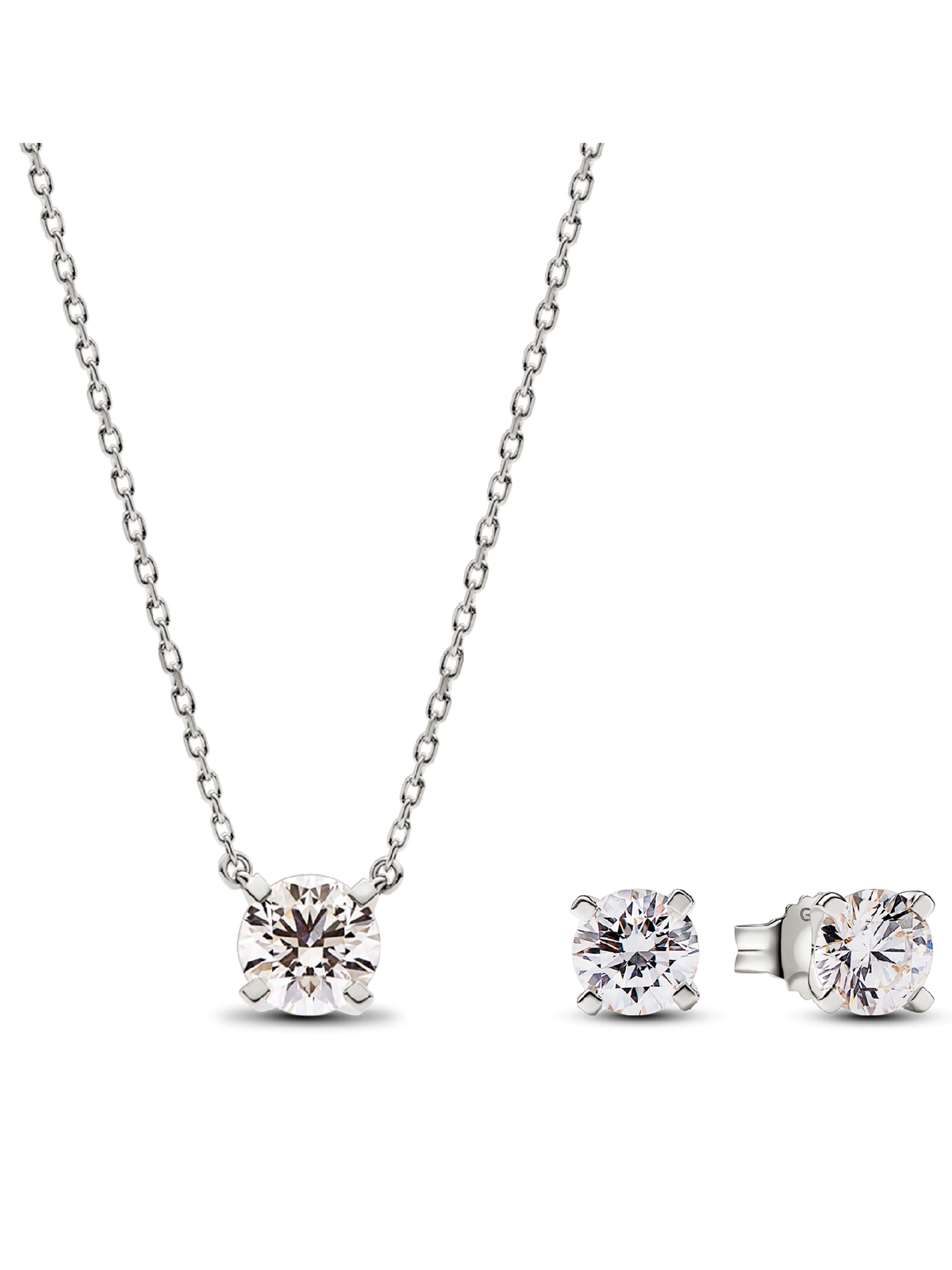 Pandora Era Lab-grown Diamond Pendant Necklace and Earring Set 2.00 carat tw 14k White Gold
