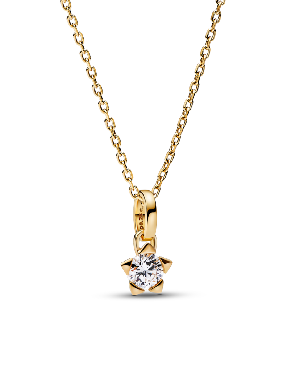 Pandora Talisman Lab-grown Diamond Star Pendant Necklace 0.25 carat tw 14k Gold