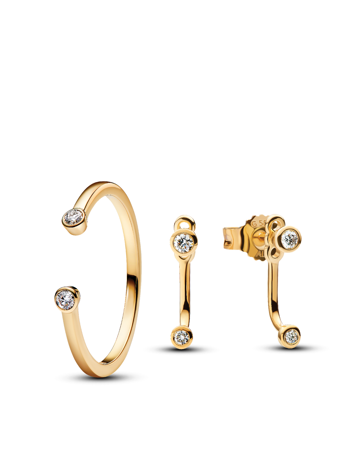Lab-Grown Diamond Open Earring and Ring Set