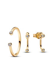 Lab-Grown Diamond Open Earring and Ring Set
