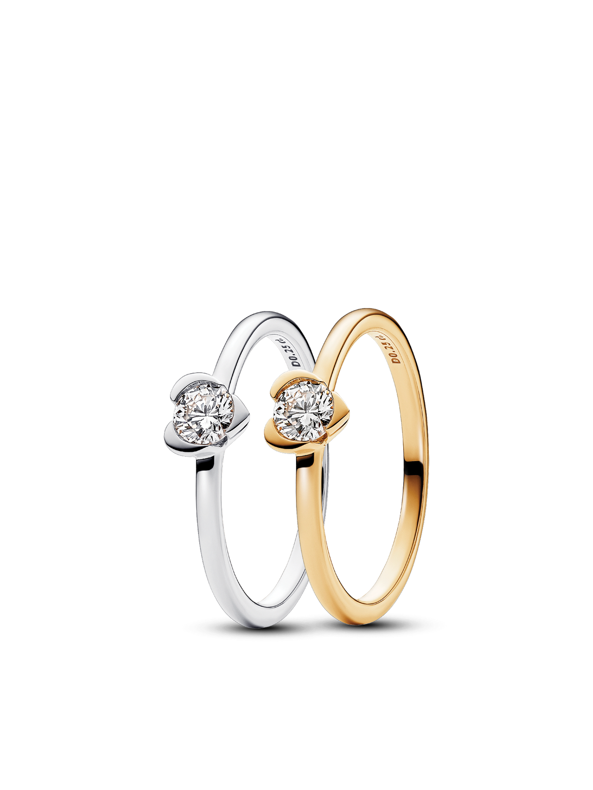Lab-Grown Diamond Heart Ring Set