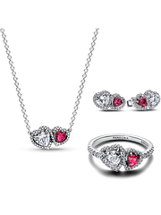 Sterling Silver Halo Hearts Gift Set