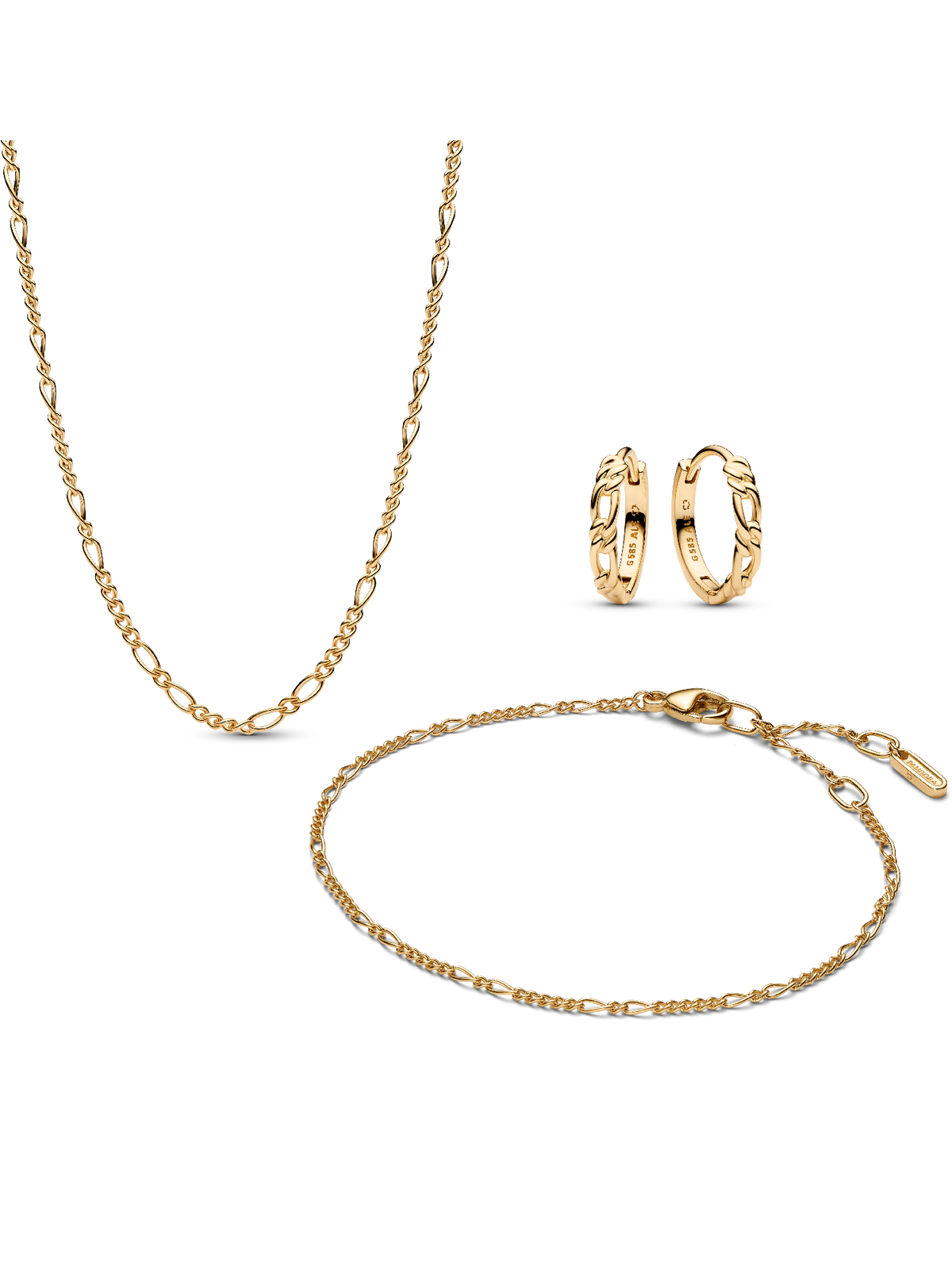 Pandora Era 14K Gold Figaro Jewelry Set