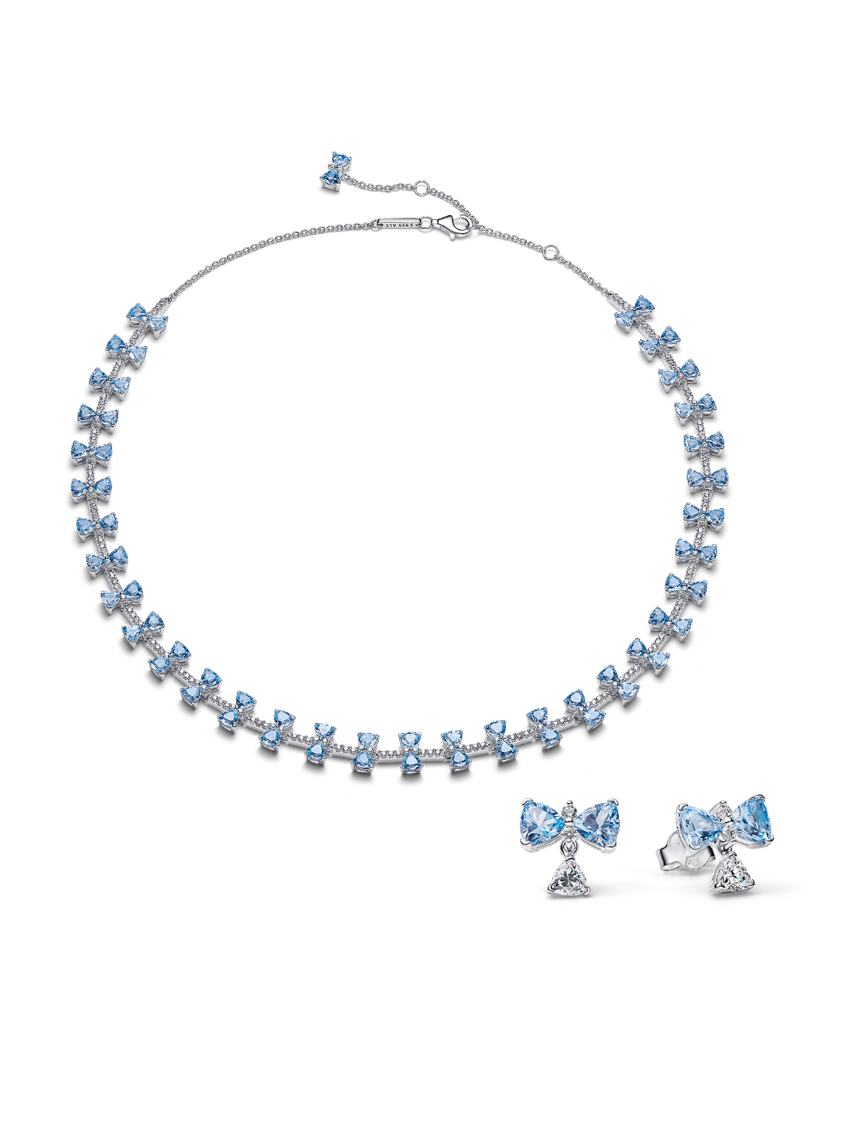 Bridgerton Blue Bow Necklace & Earring Set