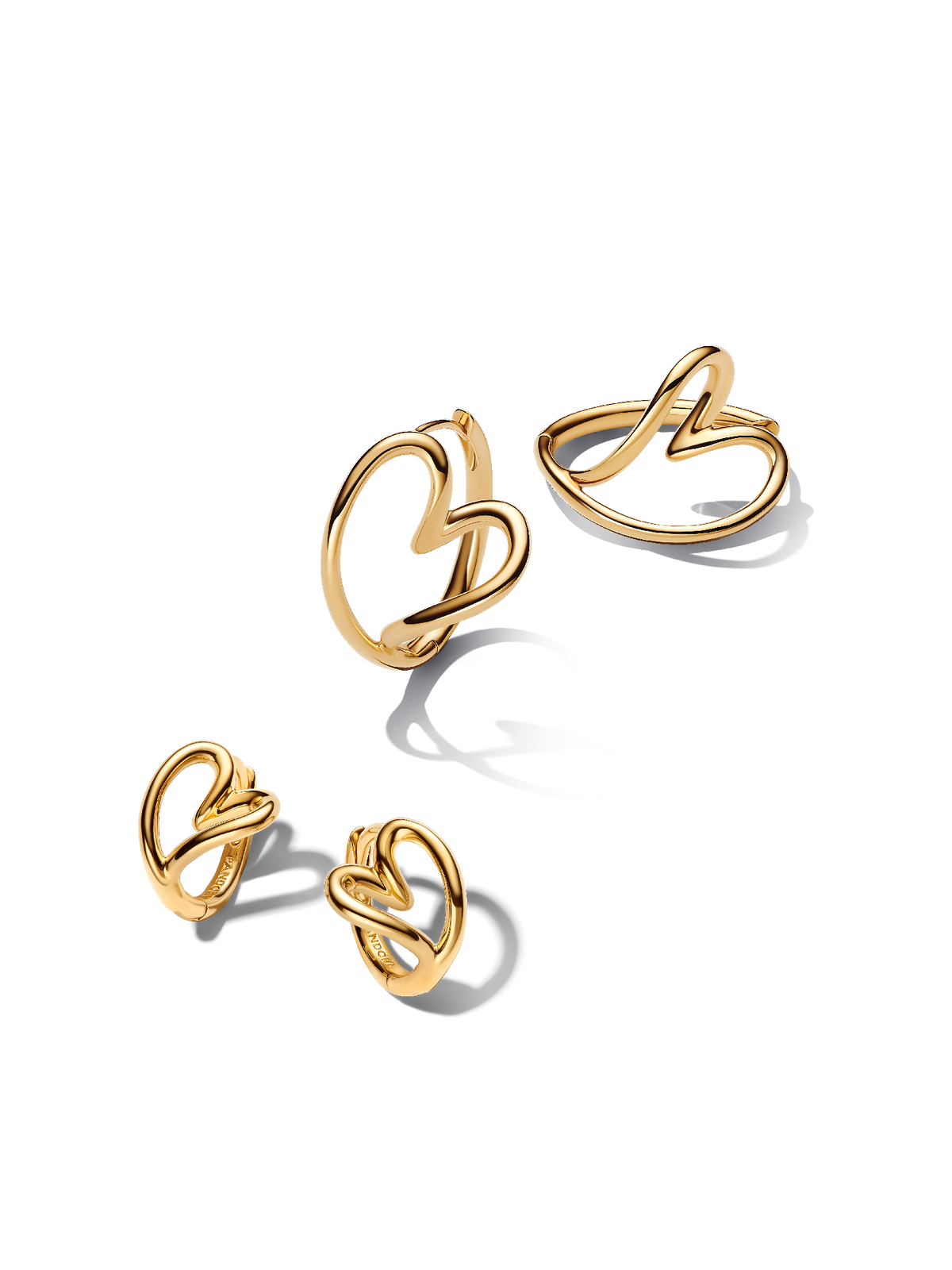 Organically Shaped Hearts Earring Stack