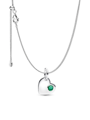 May Birthstone Heart Pendant Necklace
