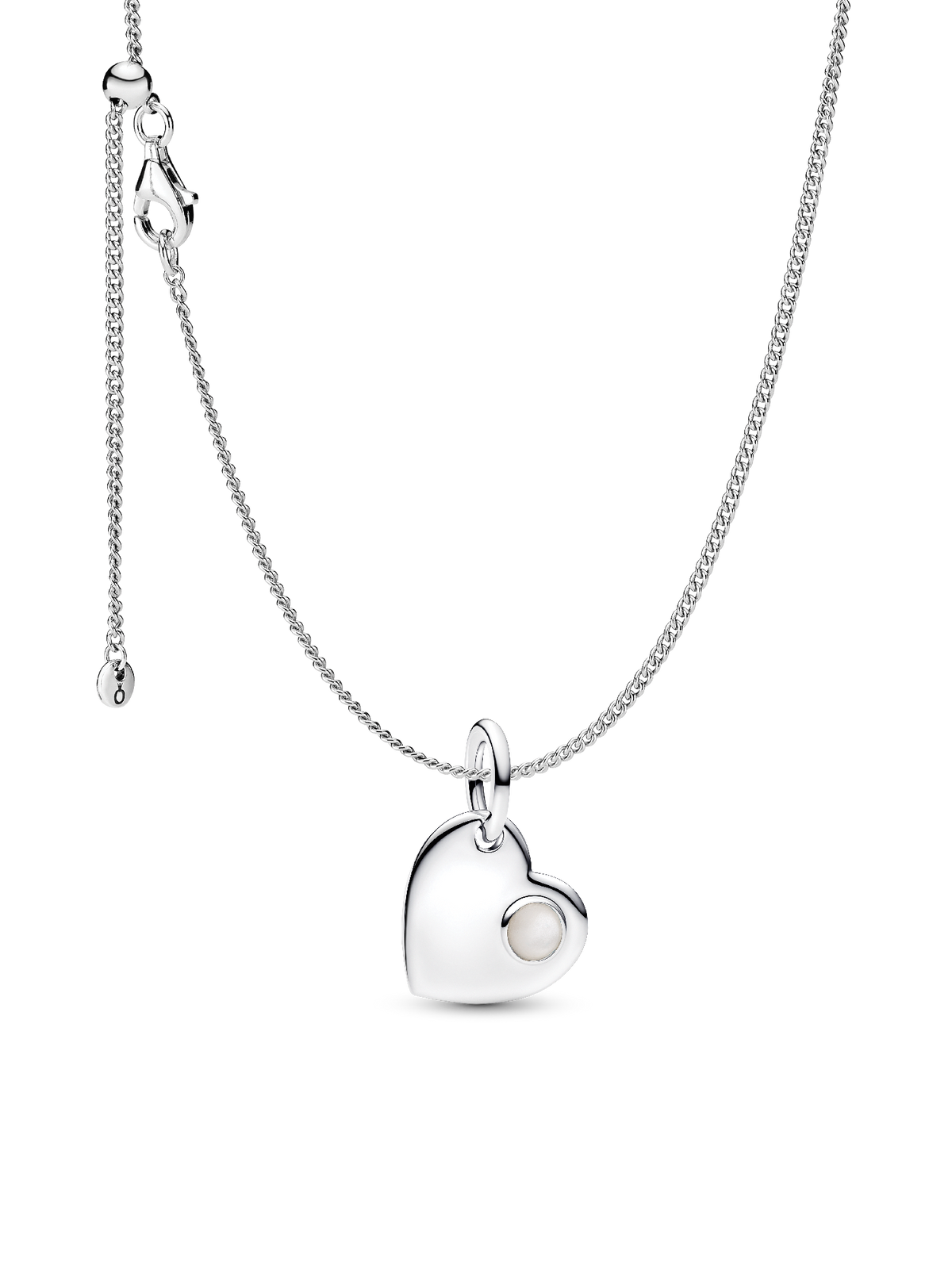 June Birthstone Heart Pendant Necklace