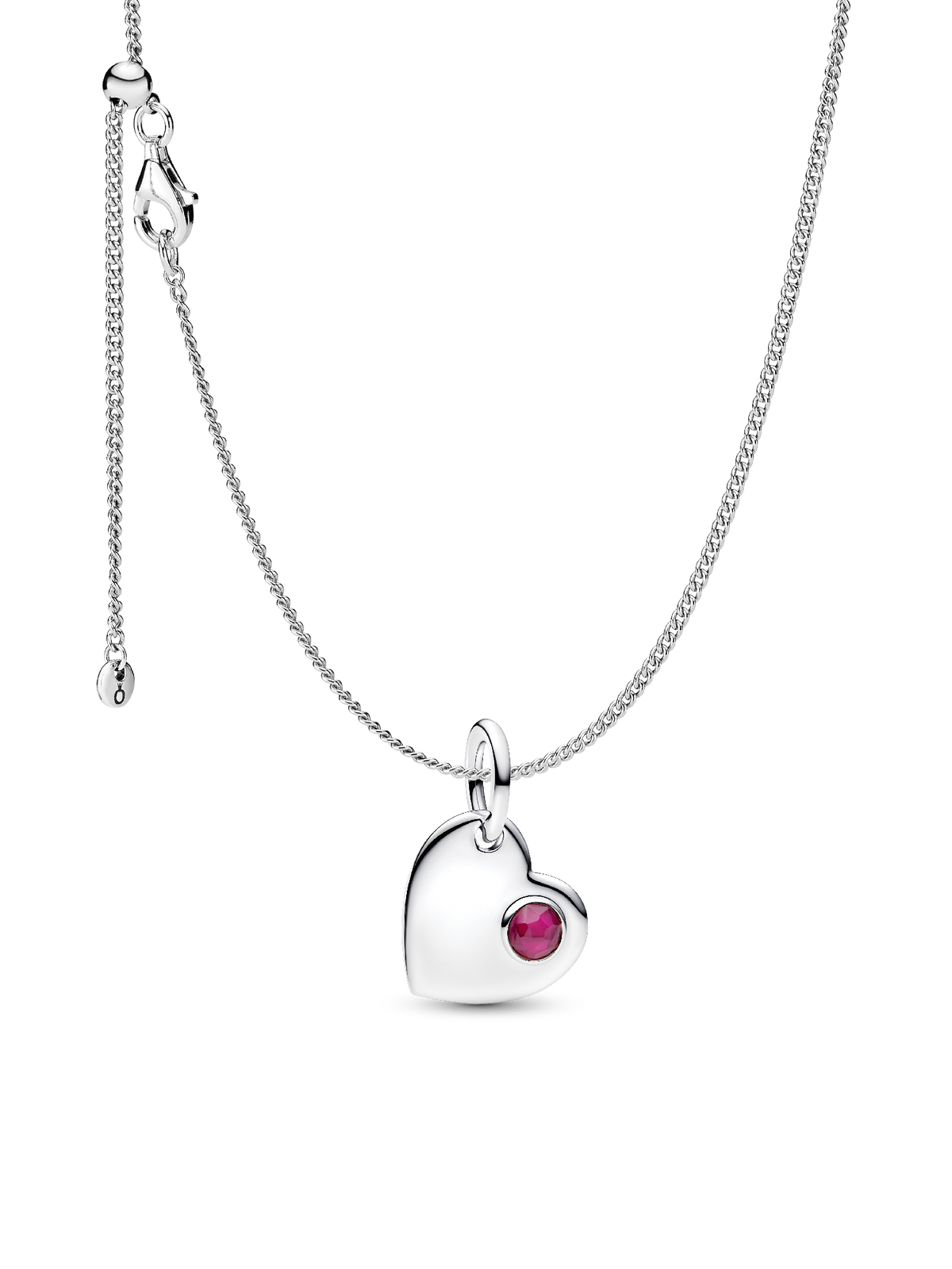 July Birthstone Heart Pendant Necklace