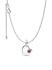 July Birthstone Heart Pendant Necklace