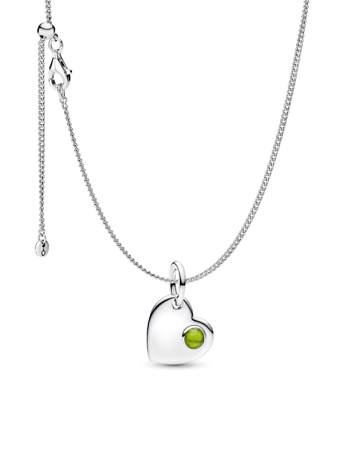 August Birthstone Heart Pendant Necklace