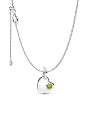 August Birthstone Heart Pendant Necklace