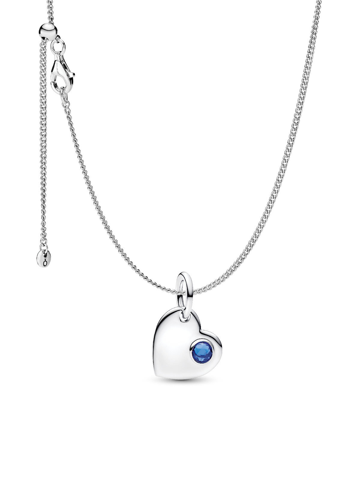September Birthstone Heart Pendant Necklace