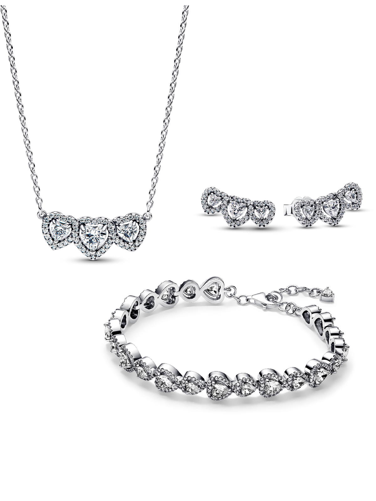 Halo Heart Trilogy Jewelry Set